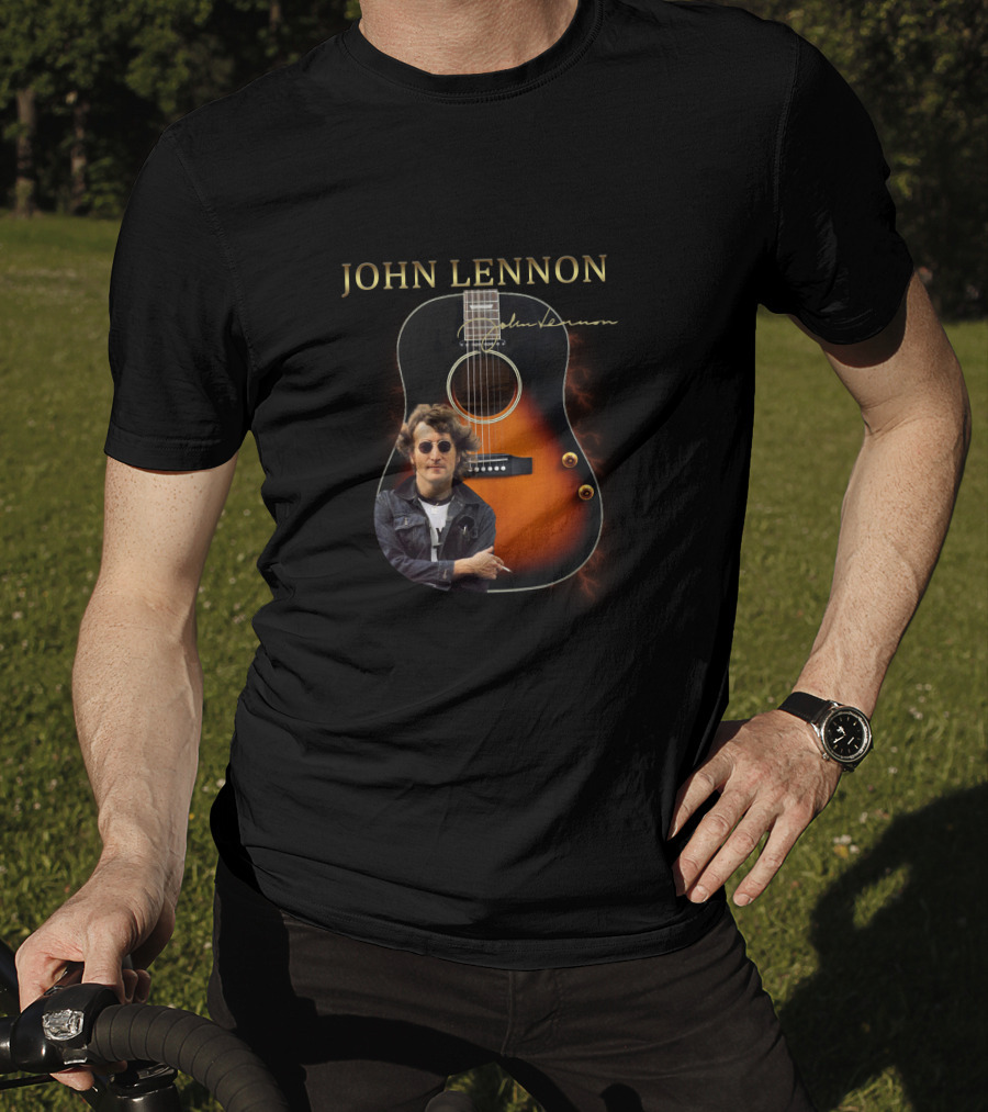 John Lennon Signature Acoustic Guitar T-Shirt