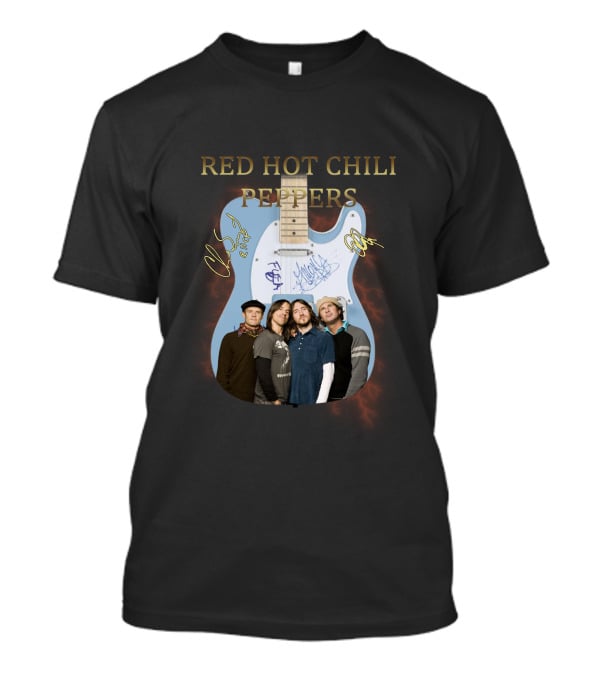 Red Hot Chili Peppers Guitar Signature Group Photo T-Shirt
