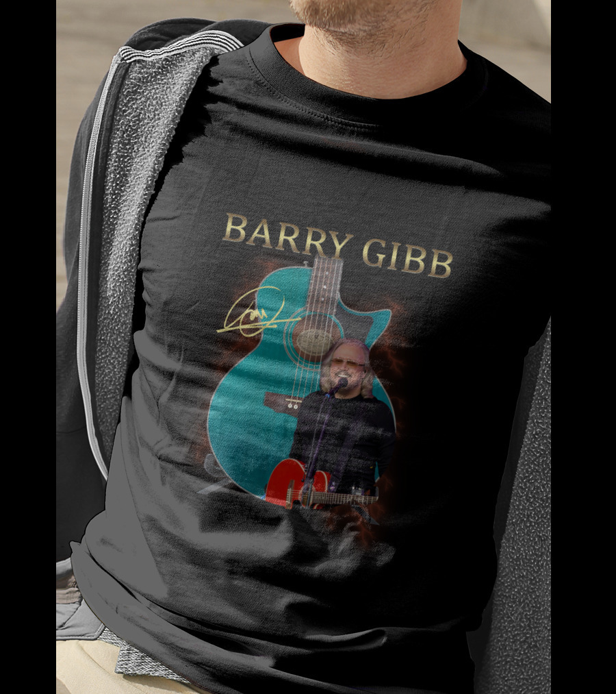 Barry Gibb Signature Electric Guitar With Performer Image T-Shirt