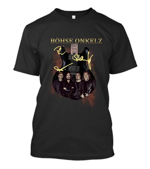 Böhse Onkelz Band Signature Group Guitar Image T-Shirt