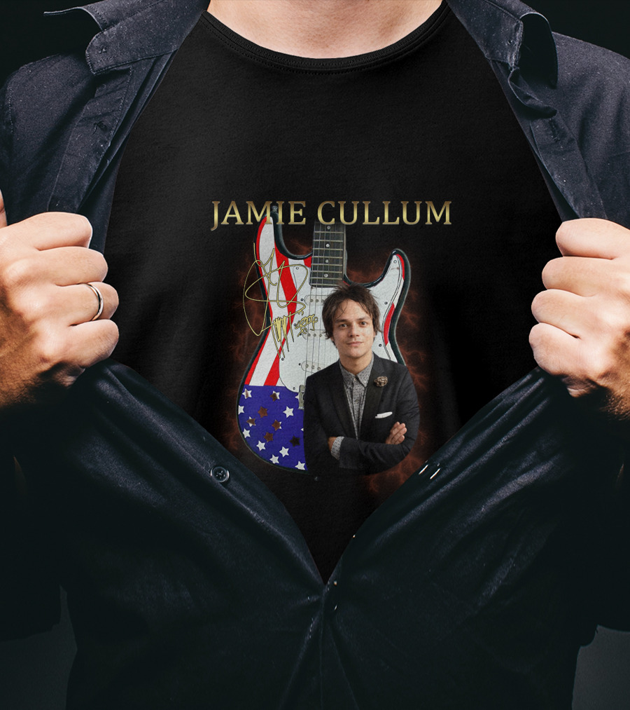 Jamie Cullum Signature Guitar American Flag T-Shirt