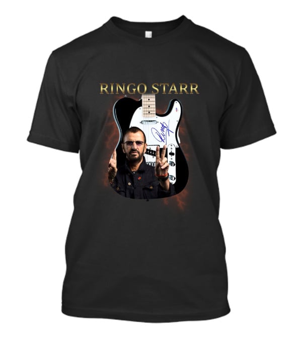 Ringo Starr Signature Guitar With Peace Sign Image T-Shirt