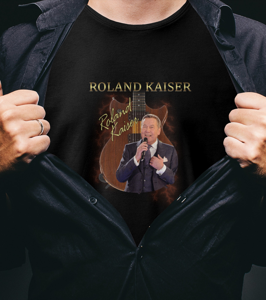 ROLAND KAISER Signature Guitar Photo With Microphone T-Shirt