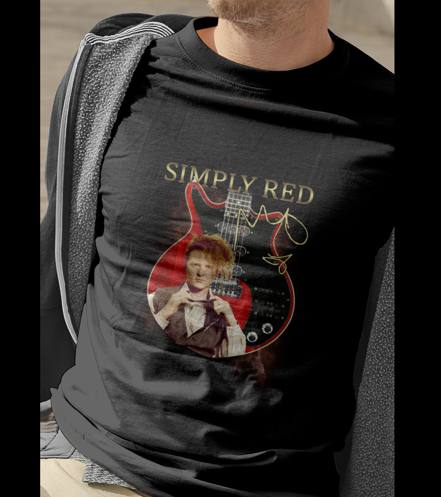 SIMPLY RED Signature Guitar With Iconic Image T-Shirt