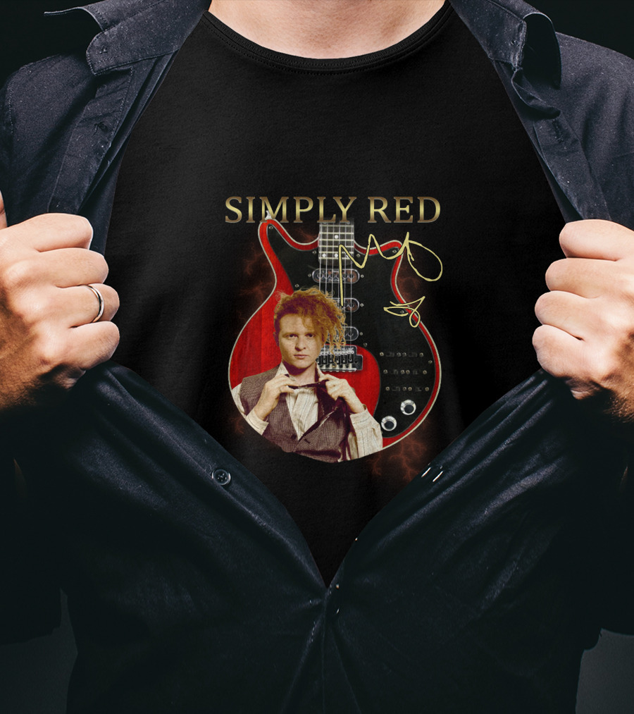 SIMPLY RED Signature Guitar With Iconic Image T-Shirt