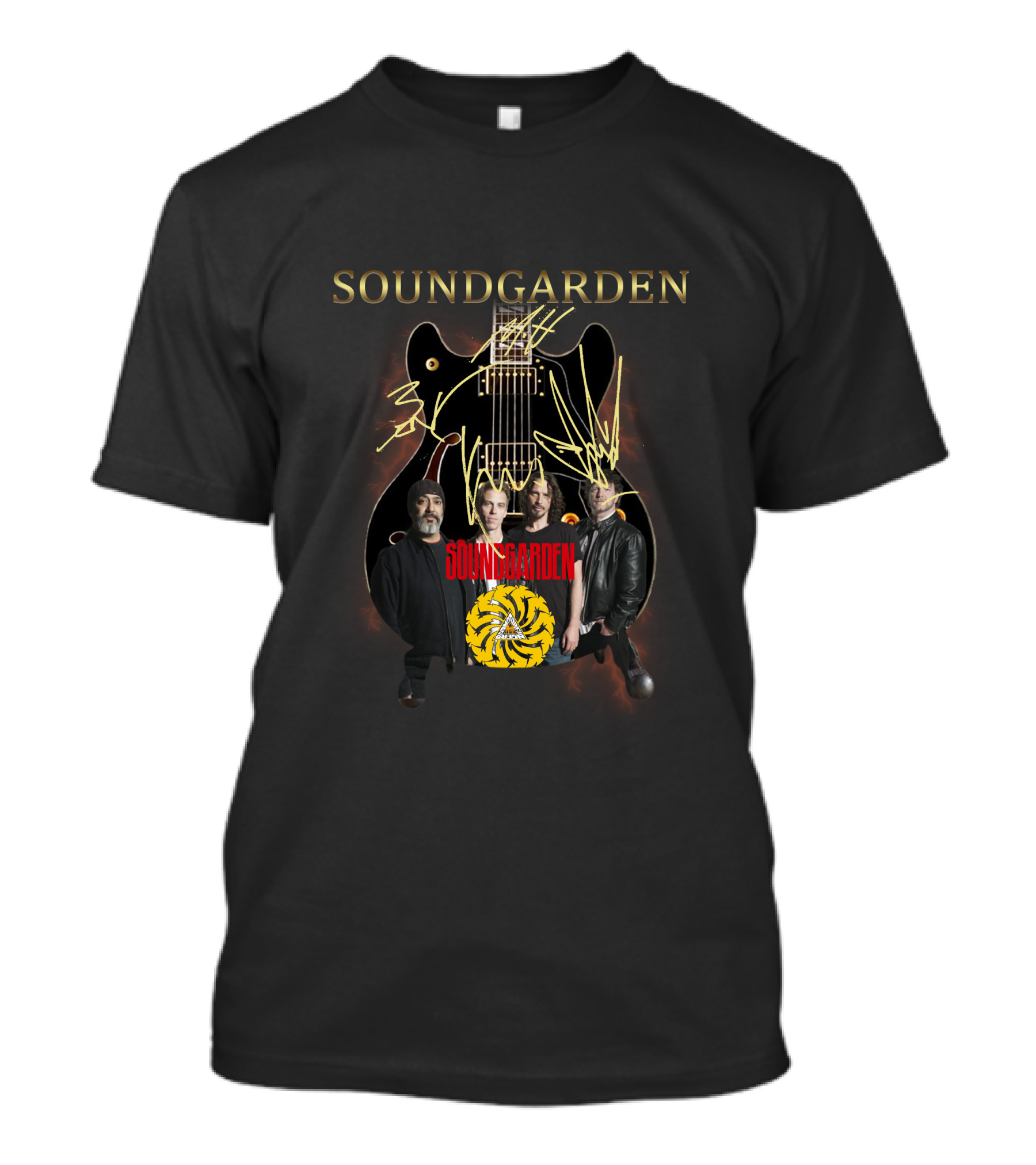 Soundgarden Guitar With Band Members T-Shirt