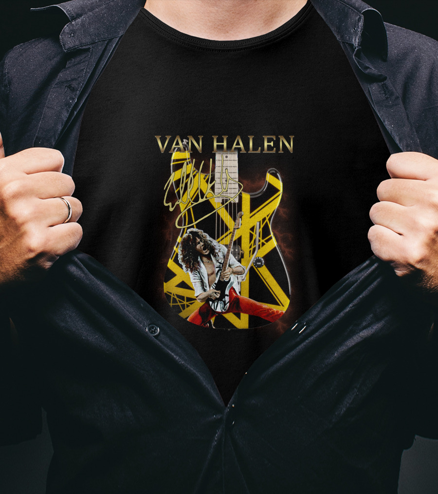 Van Halen Signature Guitar Eddie Van Halen Iconic Striped T-Shirt