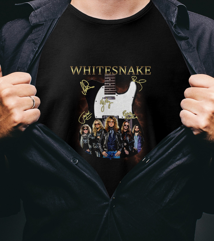 Whitesnake Band Guitar Photo T-Shirt
