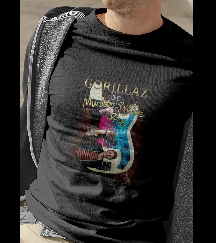 GORILLAZ Murdoc Russel Hobbs Rhys Guitar T-Shirt