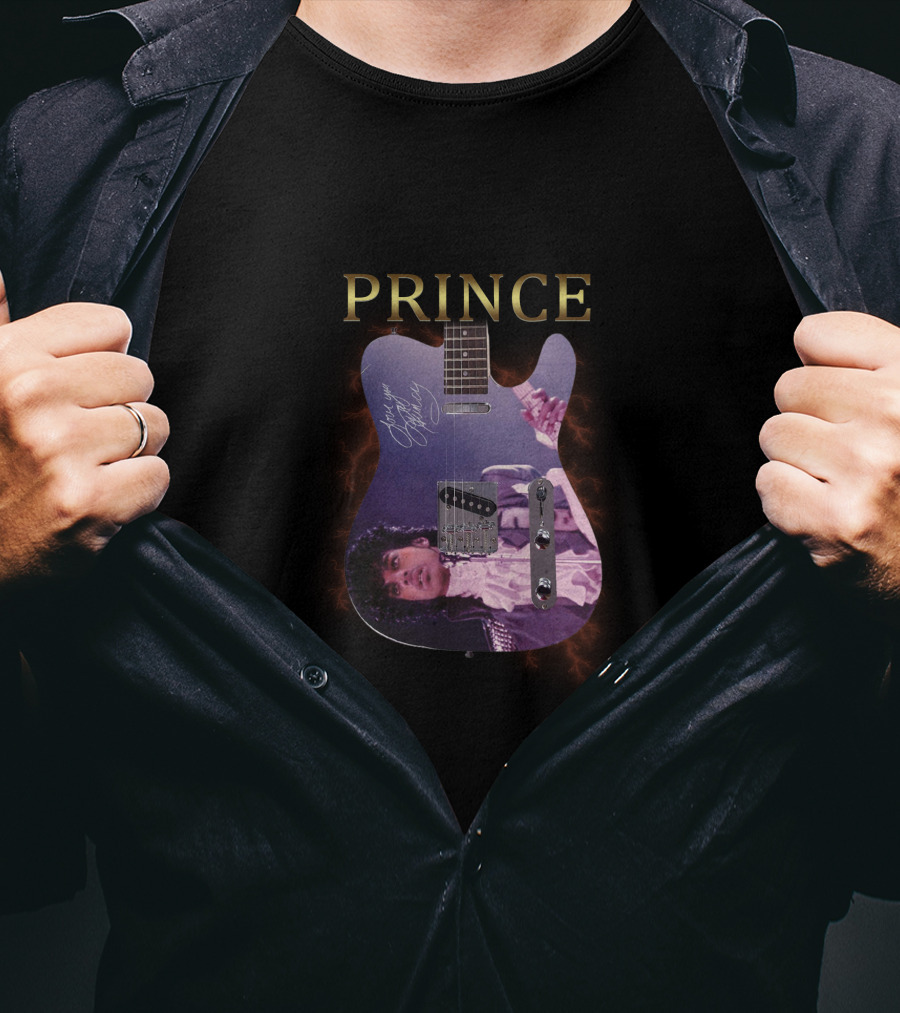 Prince Signature Guitar With Iconic Image T-Shirt