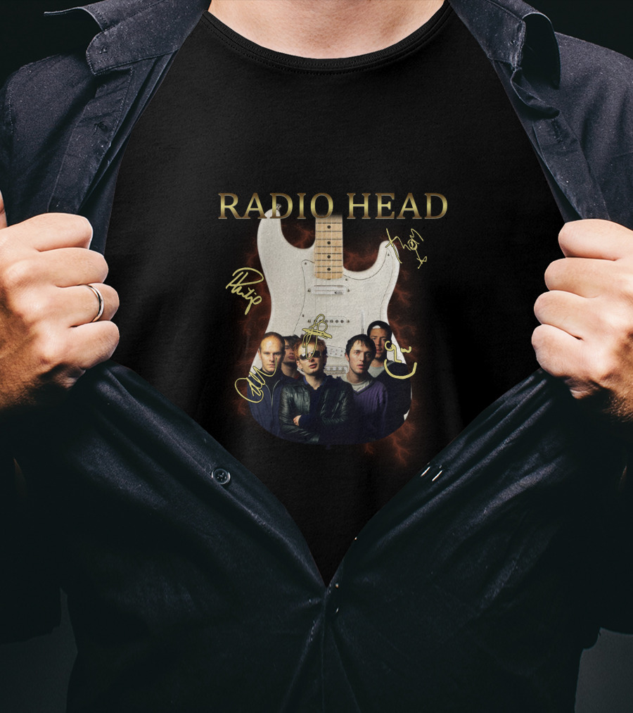 Radio Head Guitar With Band Members T-Shirt