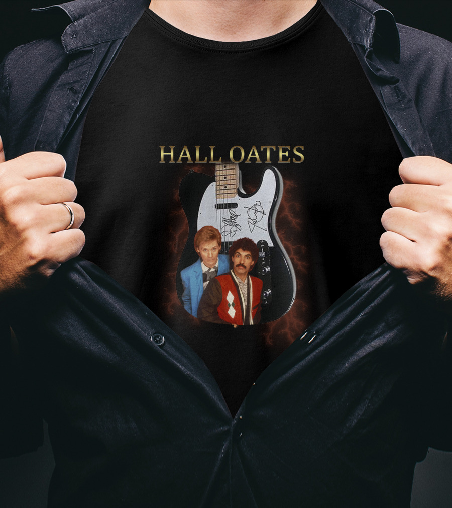 Hall Oates Signature Guitar With Band T-Shirt
