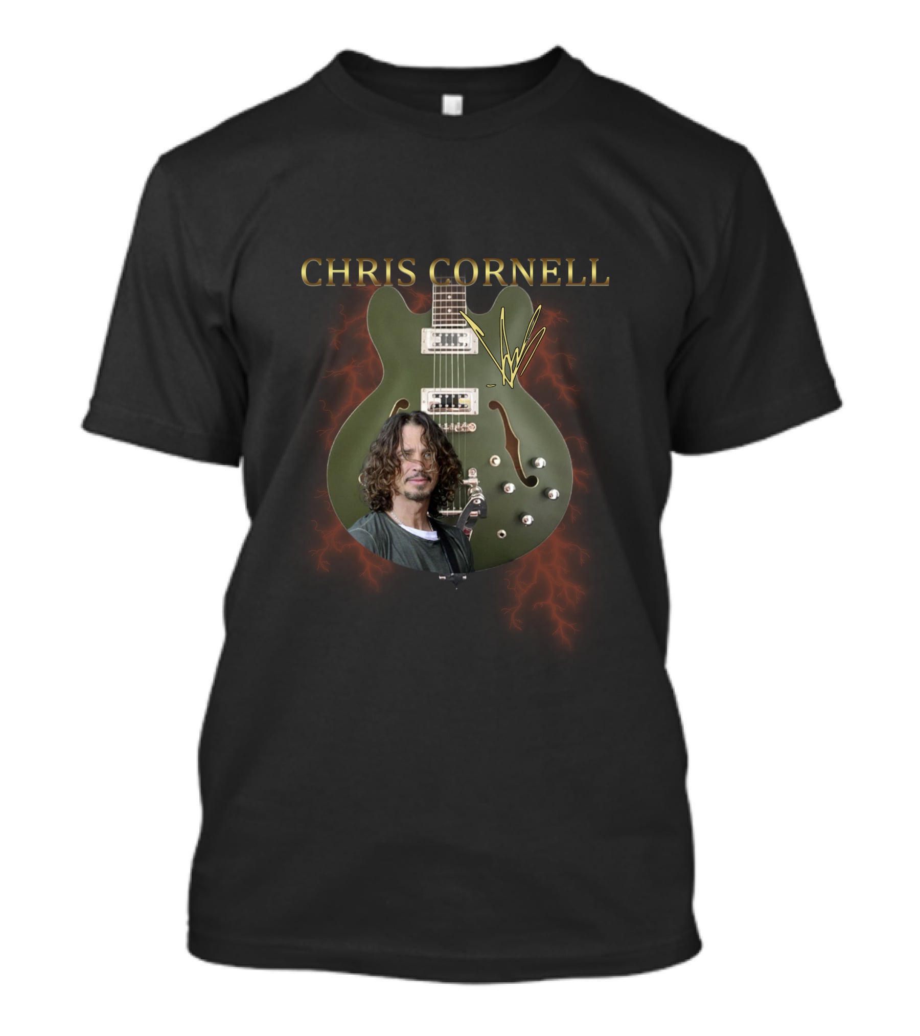 Chris Cornell Guitar With Electric T-Shirt