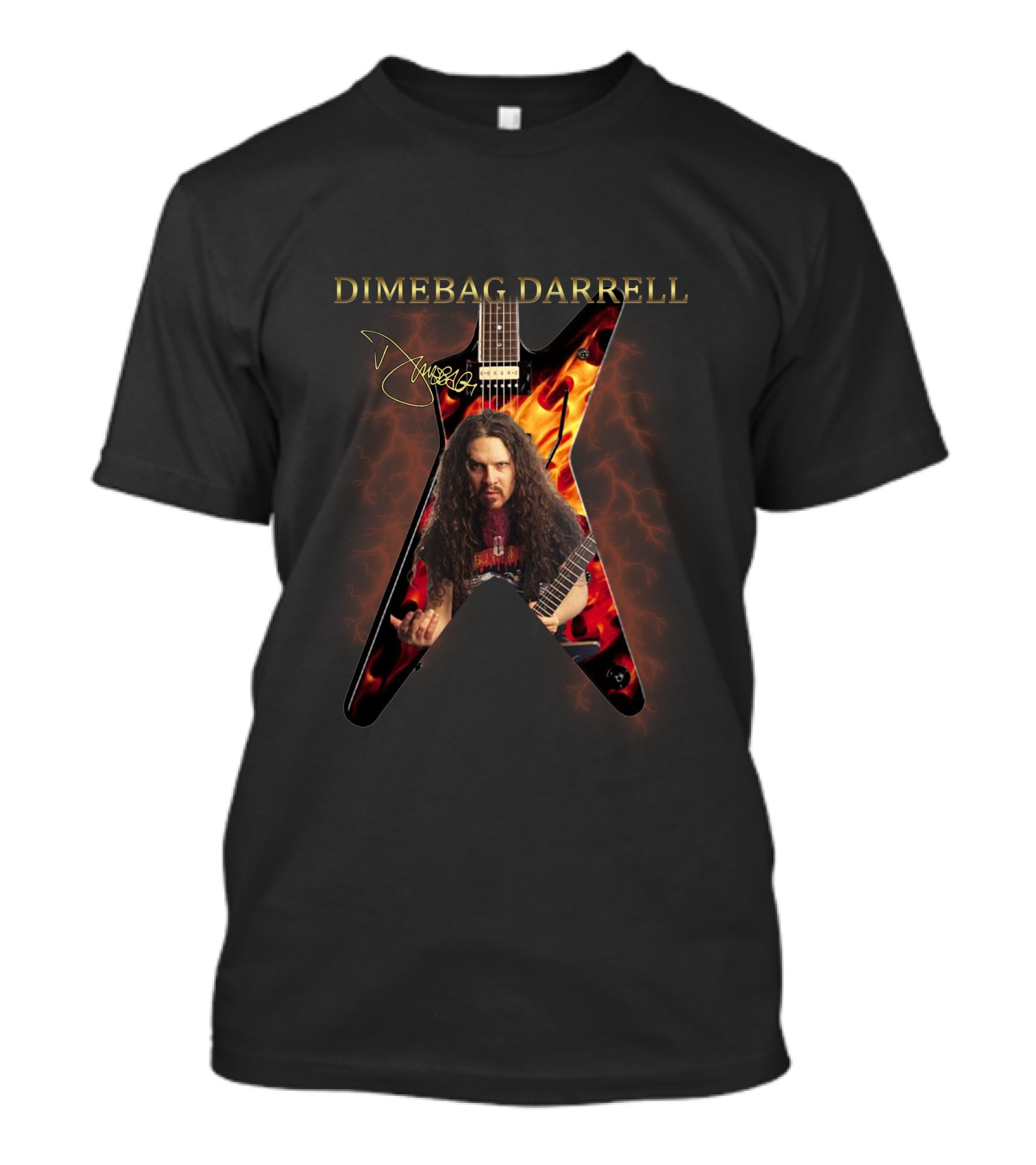 Dimebag Darrell Signature Guitar With Flames T-Shirt