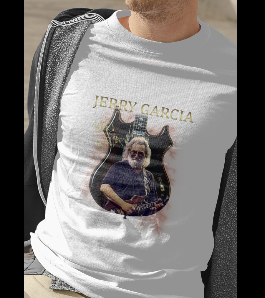 Jerry Garcia Signature Guitar Image With Jerry Garcia T-Shirt