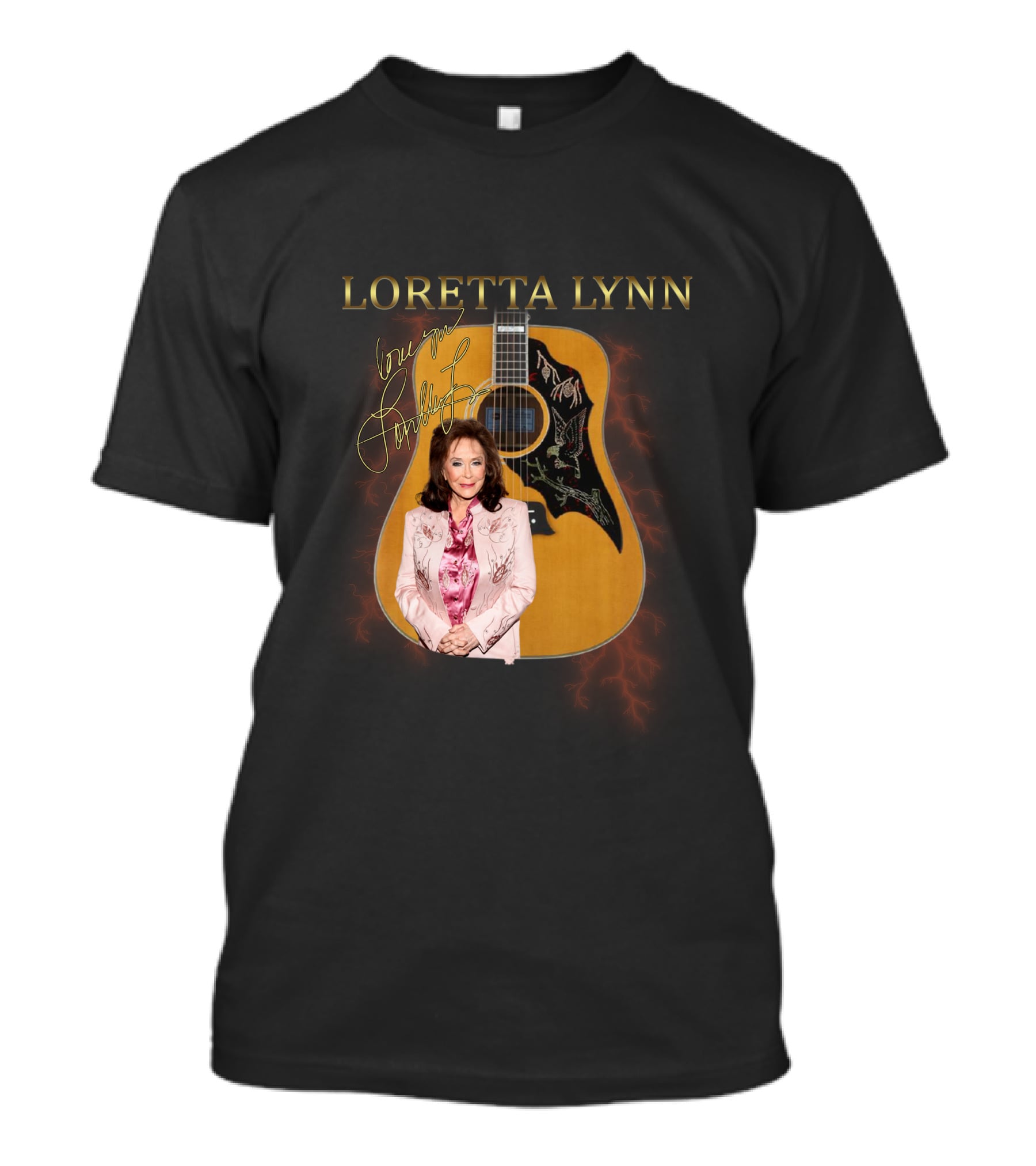 LORETTA LYNN Signature Guitar Country Music T-Shirt