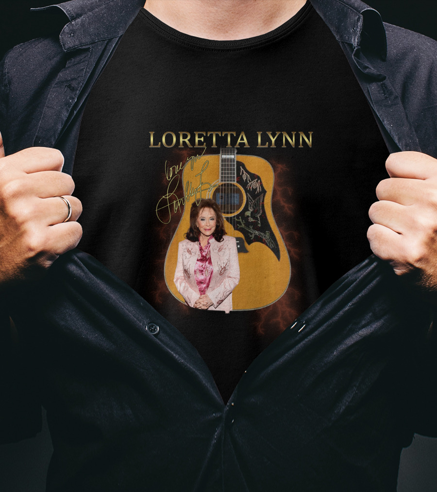 LORETTA LYNN Signature Guitar Country Music T-Shirt