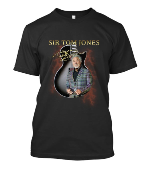 Sir Tom Jones Guitar With Legendary And Iconic Plaid Jacket T-Shirt