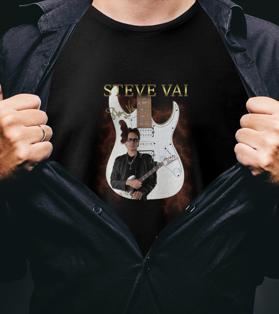 Steve Vai Signature Electric Guitar With Autograph And Image T-Shirt