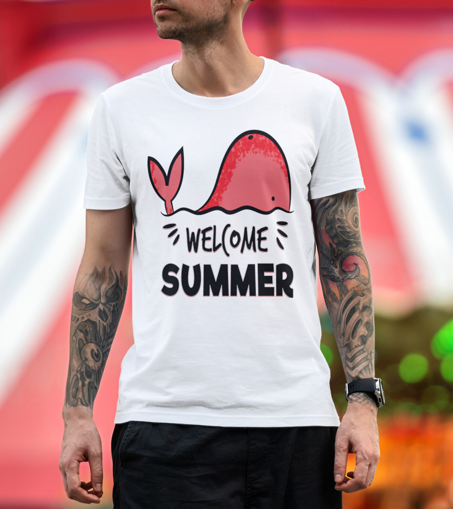 Whale Splash Welcome Summer Ocean Fun T-Shirt