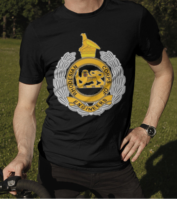 The Title Could Be: Rhodesian Corps Of Engineers Emblem Featuring Lion And Zimbabwe Bird Crest T-Shirt