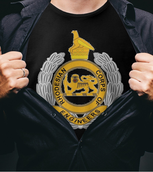 The Title Could Be: Rhodesian Corps Of Engineers Emblem Featuring Lion And Zimbabwe Bird Crest T-Shirt