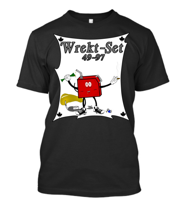 Wrekt Set 49-97 Cartoon Gas Can Smoking And Drinking T-Shirt