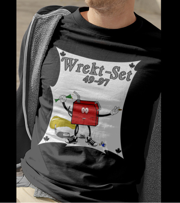 Wrekt Set 49-97 Cartoon Gas Can Smoking And Drinking T-Shirt