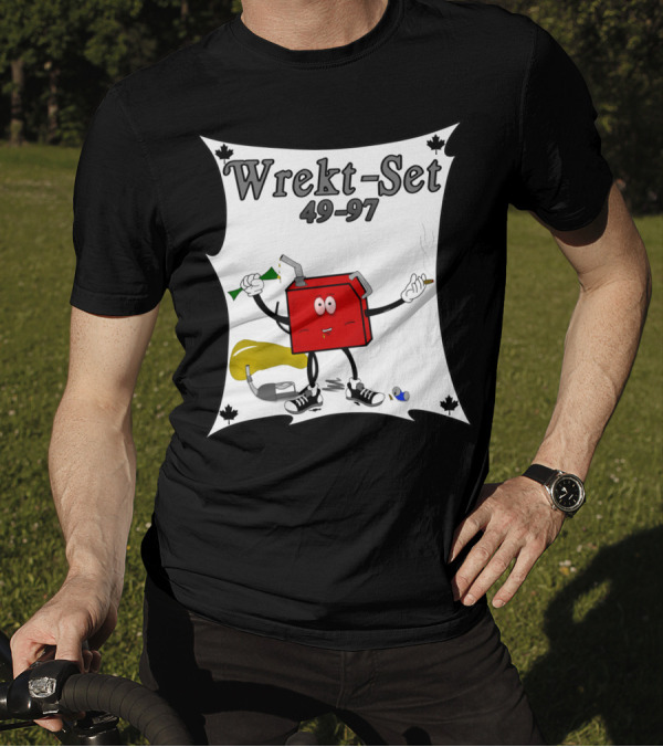 Wrekt Set 49-97 Cartoon Gas Can Smoking And Drinking T-Shirt