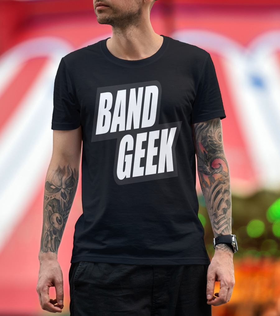 Band Geek Bold White Text on T-Shirt