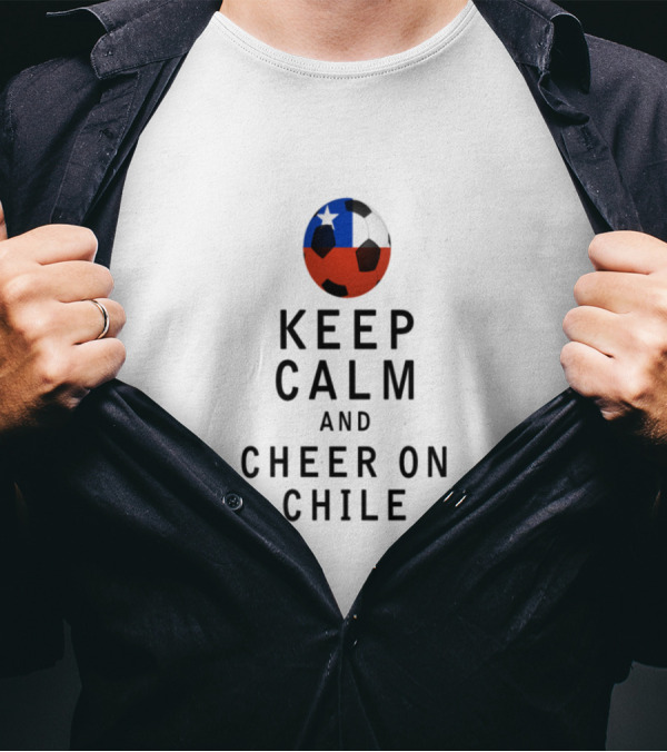 Keep Calm And Cheer On Chile Soccer Ball T-Shirt