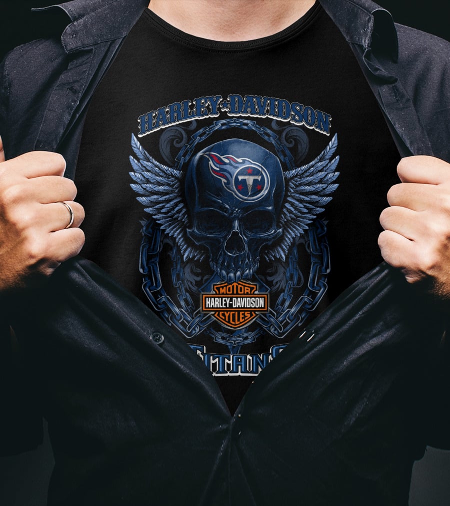 Harley Davidson Motor Cycles Tennessee Titans T-Shirt