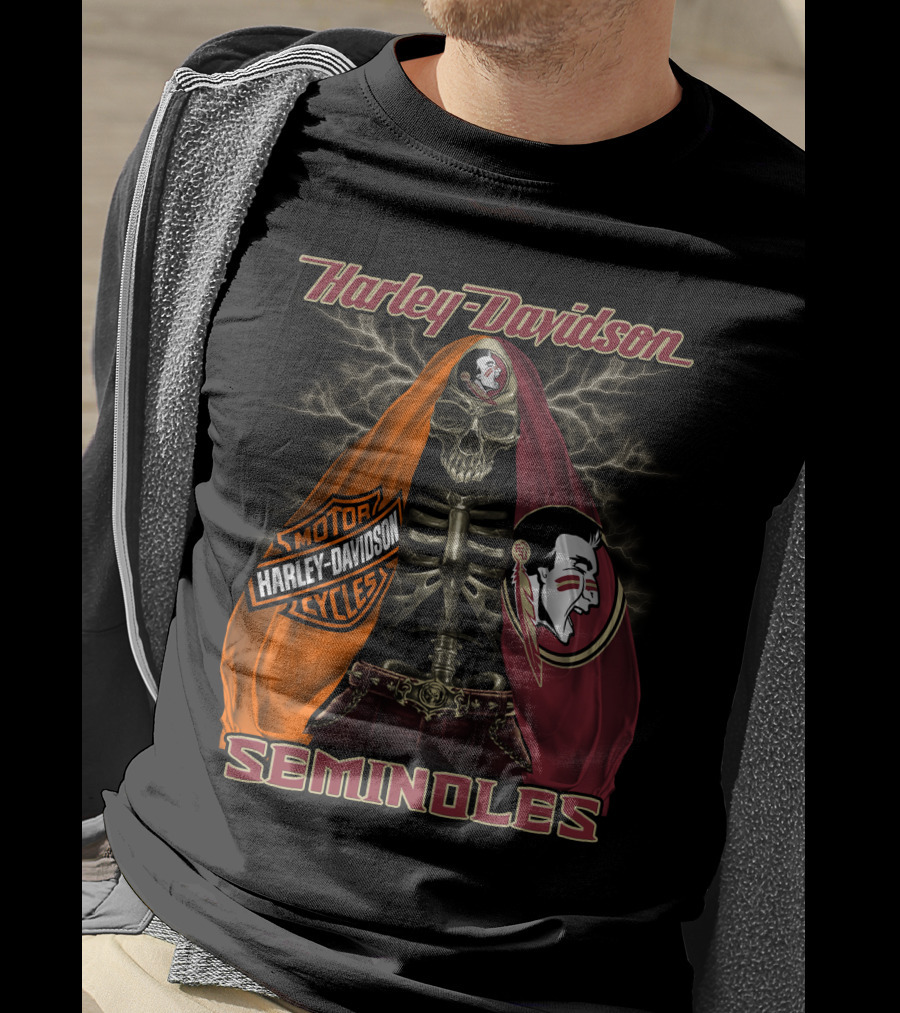 Harley Davidson Motorcycles Seminoles Florida State Hd 12-09 T-Shirt