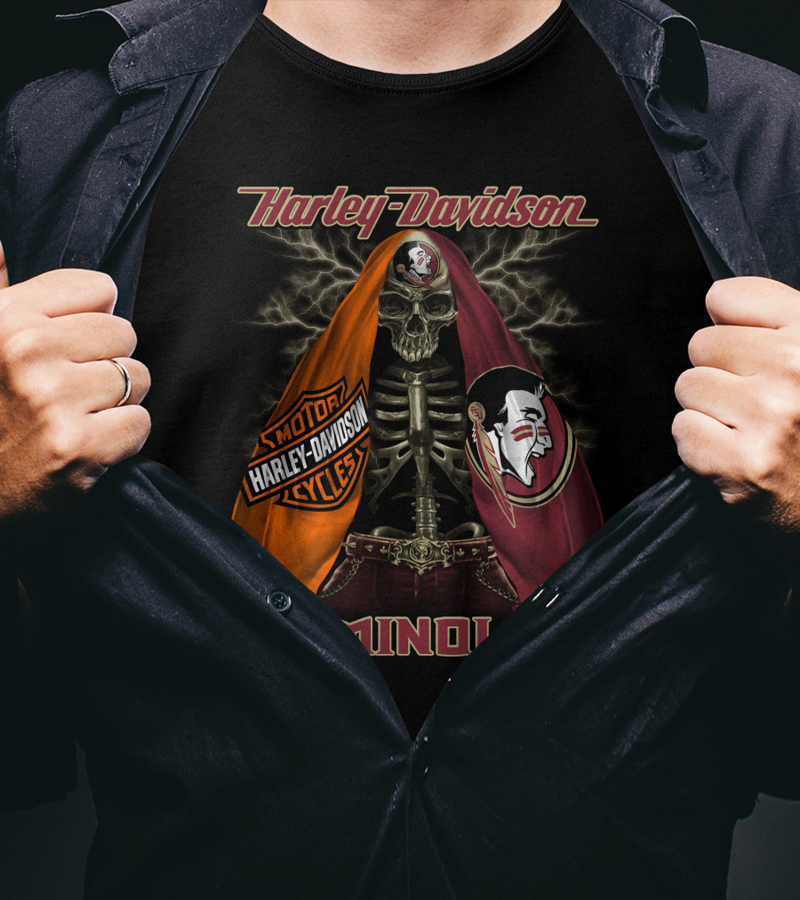 Harley Davidson Motorcycles Seminoles Florida State Hd 12-09 T-Shirt