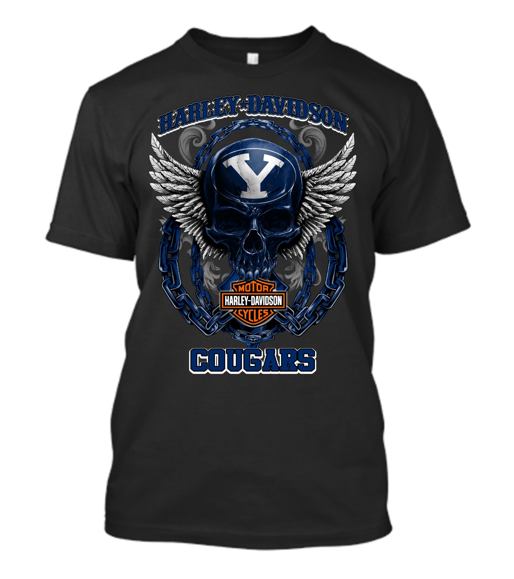 Harley Davidson Motor Cycles Byu Cougars T-Shirt