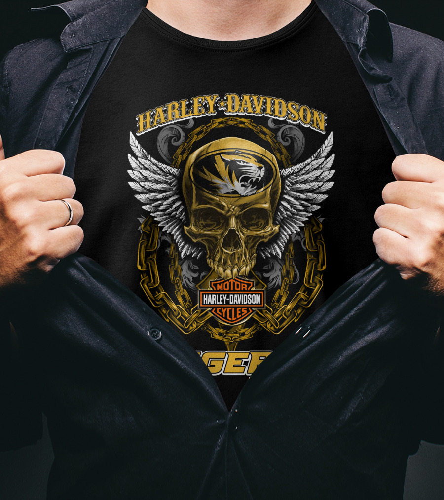 Harley Davidson Motor Cycles Tigers Missouri Tigers T-Shirt
