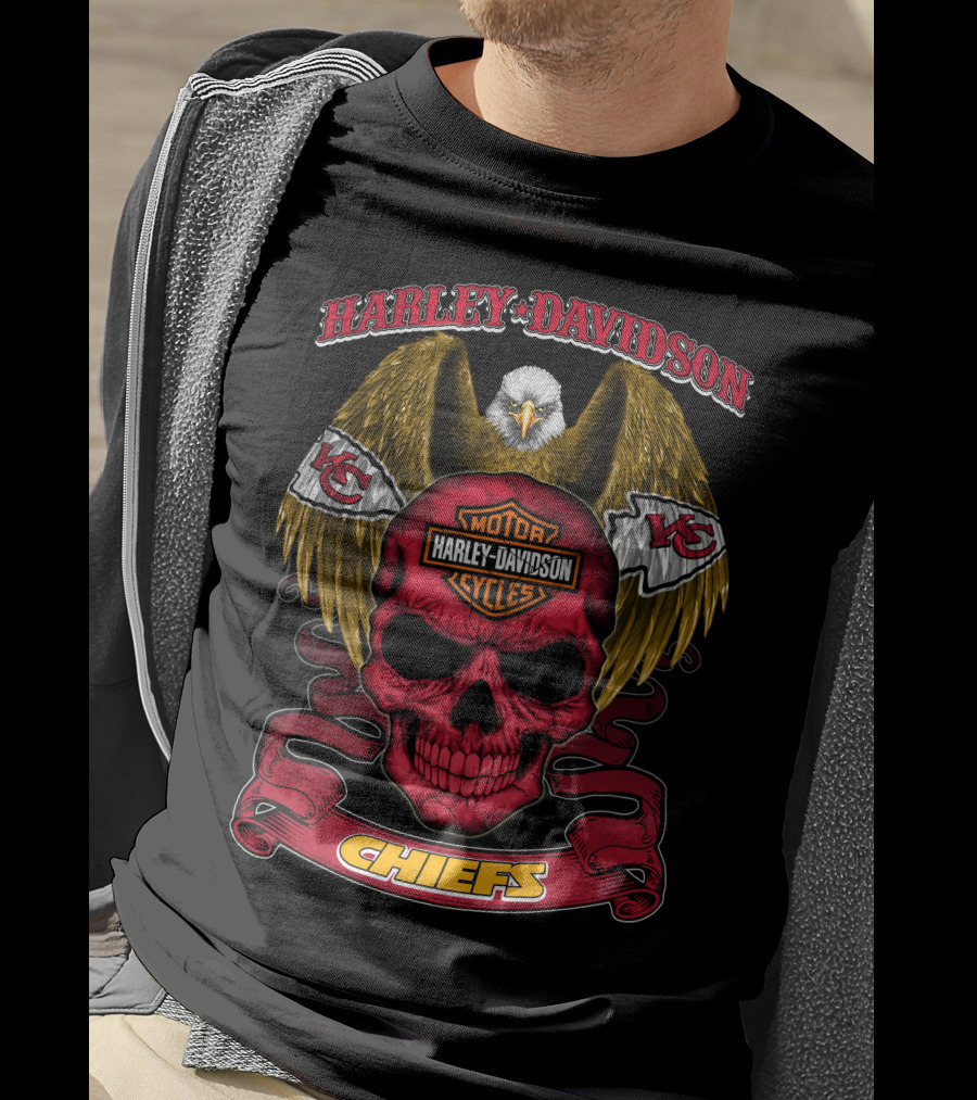 Harley Davidson Motor Cycles Kansas City Chiefs T-Shirt
