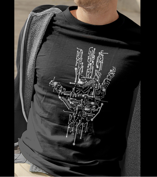 Circuit Board Hand Technology Pattern Innovation T-Shirt