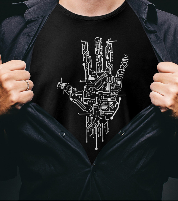 Circuit Board Hand Technology Pattern Innovation T-Shirt