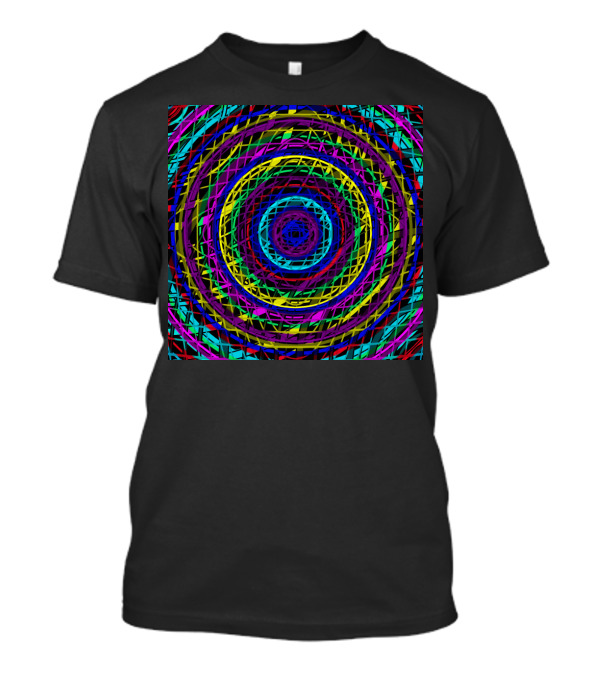 Layered Circles Vivid Multicolor Geometric T-Shirt
