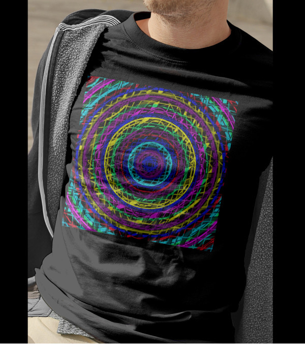 Layered Circles Vivid Multicolor Geometric T-Shirt