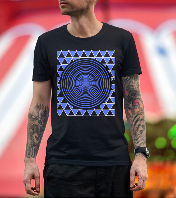Premium T-Shirt: Almtheltat Circles Hypnotic Spiral and Geometric Triangle T-Shirt Almtheltat Circles Hypnotic Spiral and Geometric Triangle T-Shirt