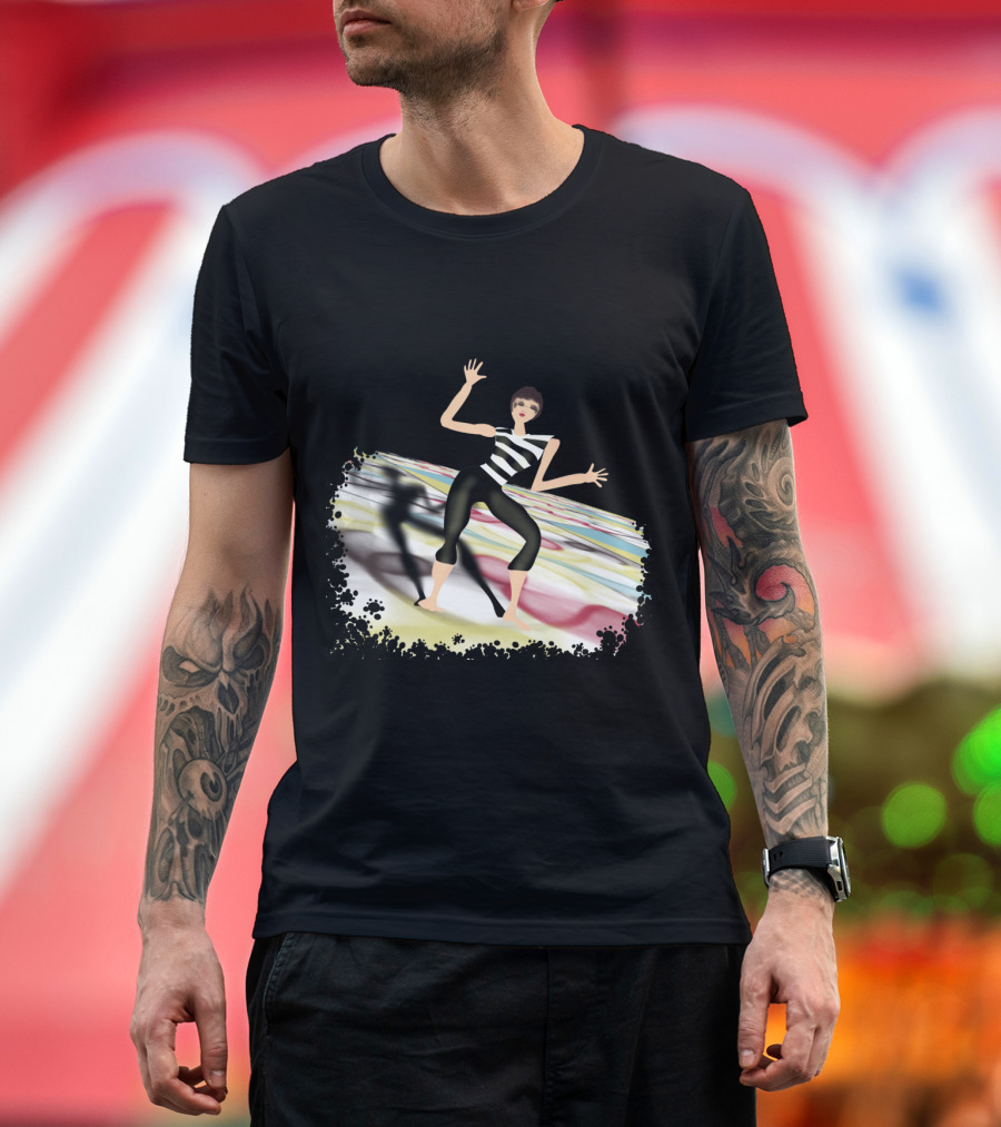 Striped Rhythm Jazz Dance Expression Bold Figure T-Shirt
