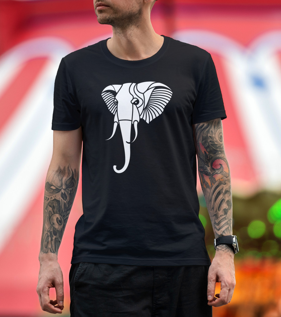 Elephant Head Outline T-Shirt