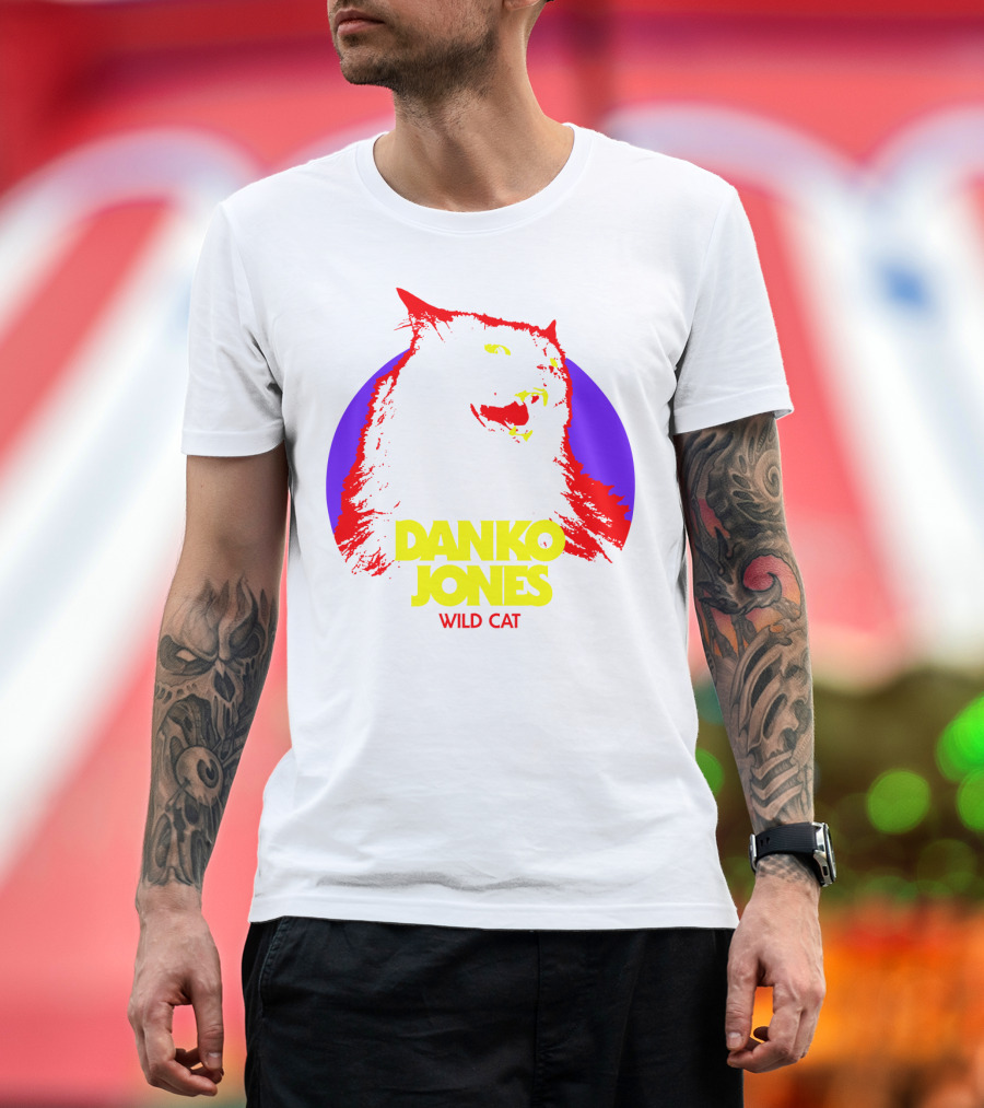 Danko Jones Wild Cat Vibrant Red and Purple T-Shirt