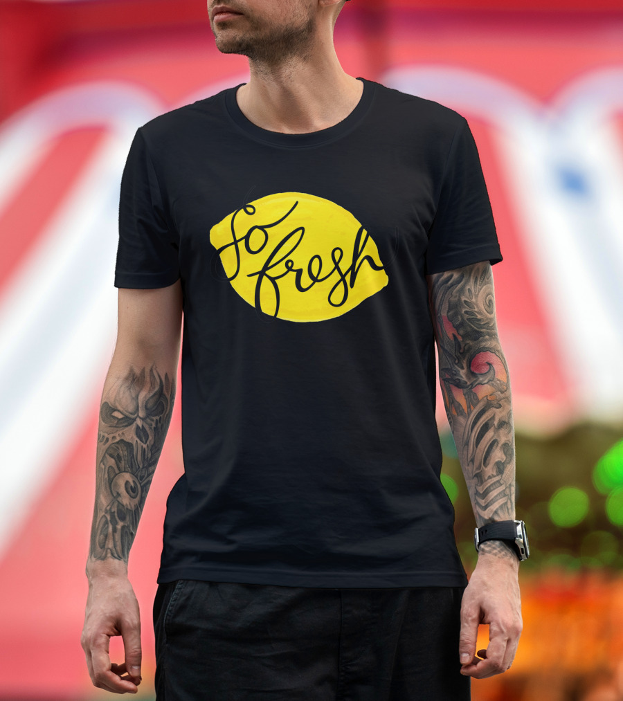 So Fresh Lemony Yellow Graphic Bold Script Artistry T-Shirt