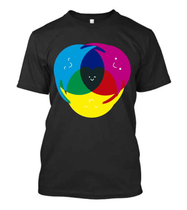 All You Need Is CMYK Cute Colorful Smiley Faces In Cyan Magenta Yellow Black Harmony T-Shirt