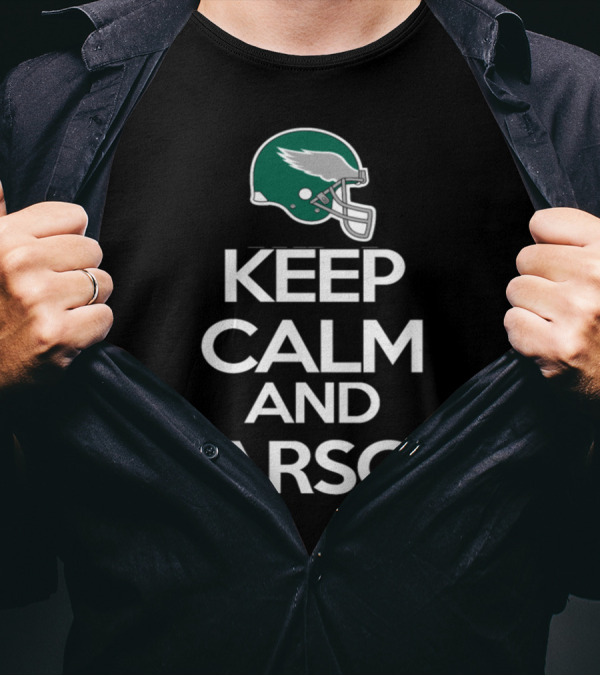 Keep Calm And Carson Philadelphia Eagles Helmet T-Shirt