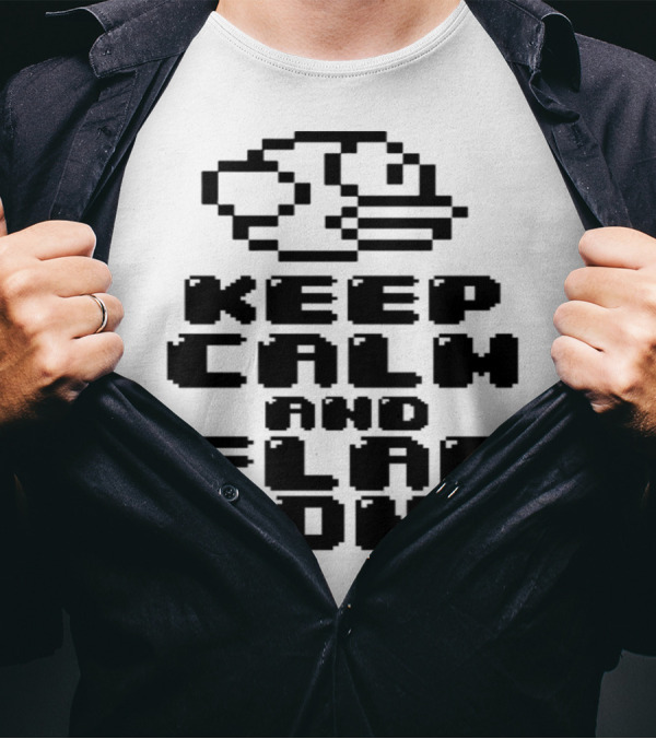 Keep Calm And Flap On Pixel Bird T-Shirt