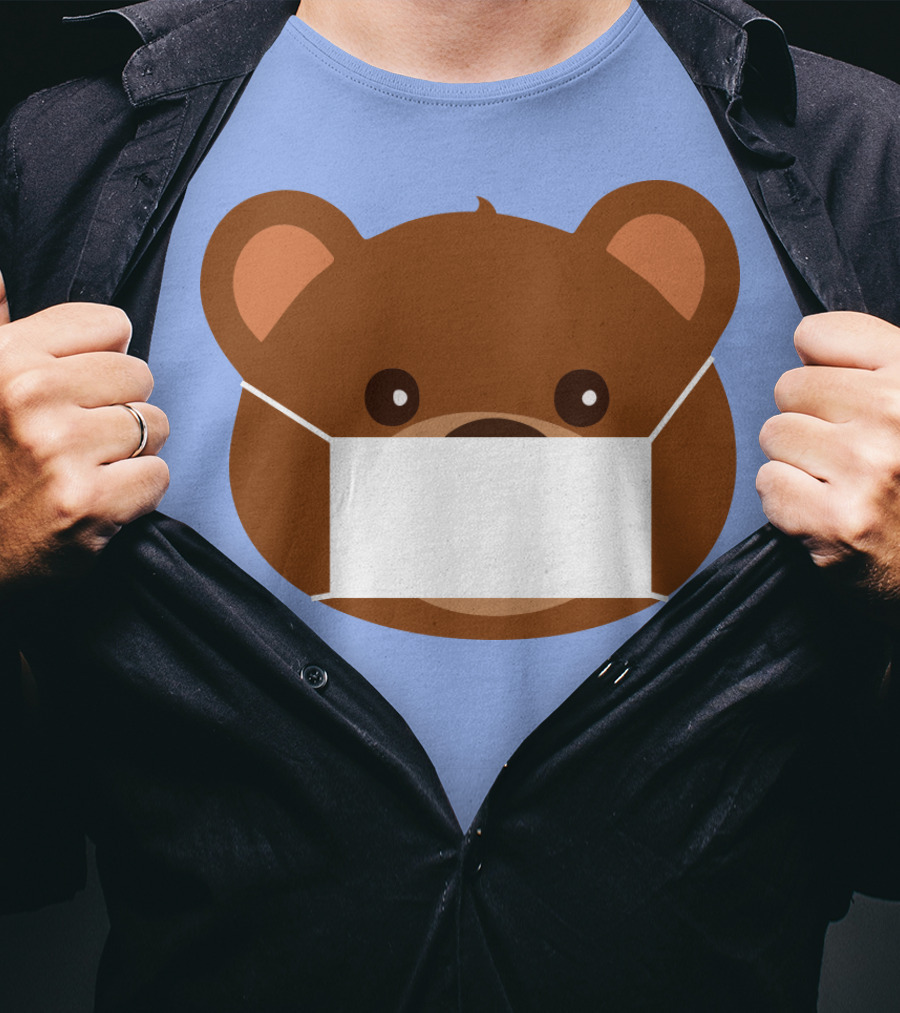 My Bear Cute Masked Teddy Face T-Shirt